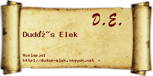 Dudás Elek névjegykártya