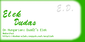 elek dudas business card